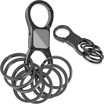 Luxiremi Keychain Quick Release Key Ring Key Fob Clip,Detachable Key Ring Quick Release Keychain,with 8 Detachable Keyrings for Men Women Zinc Alloy Keyrings for Car Keychain Organizer