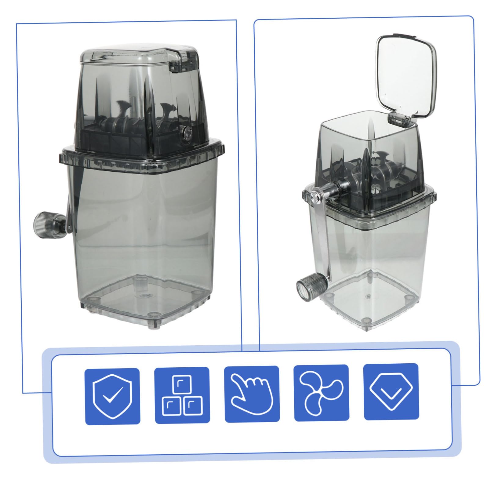 Tofficu Tritaghiaccio Manuale Manovella Tritatutto Ghiaccio Utensile da Cucina Senza Elettricità per Granite e Bevande Fresche