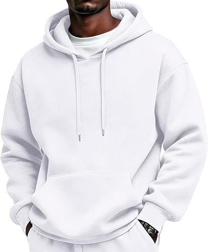 LMRXOFE Gym Fall Fashion Hoodies for Men 2026 Workout Basic Loose Fit Sweatshirt