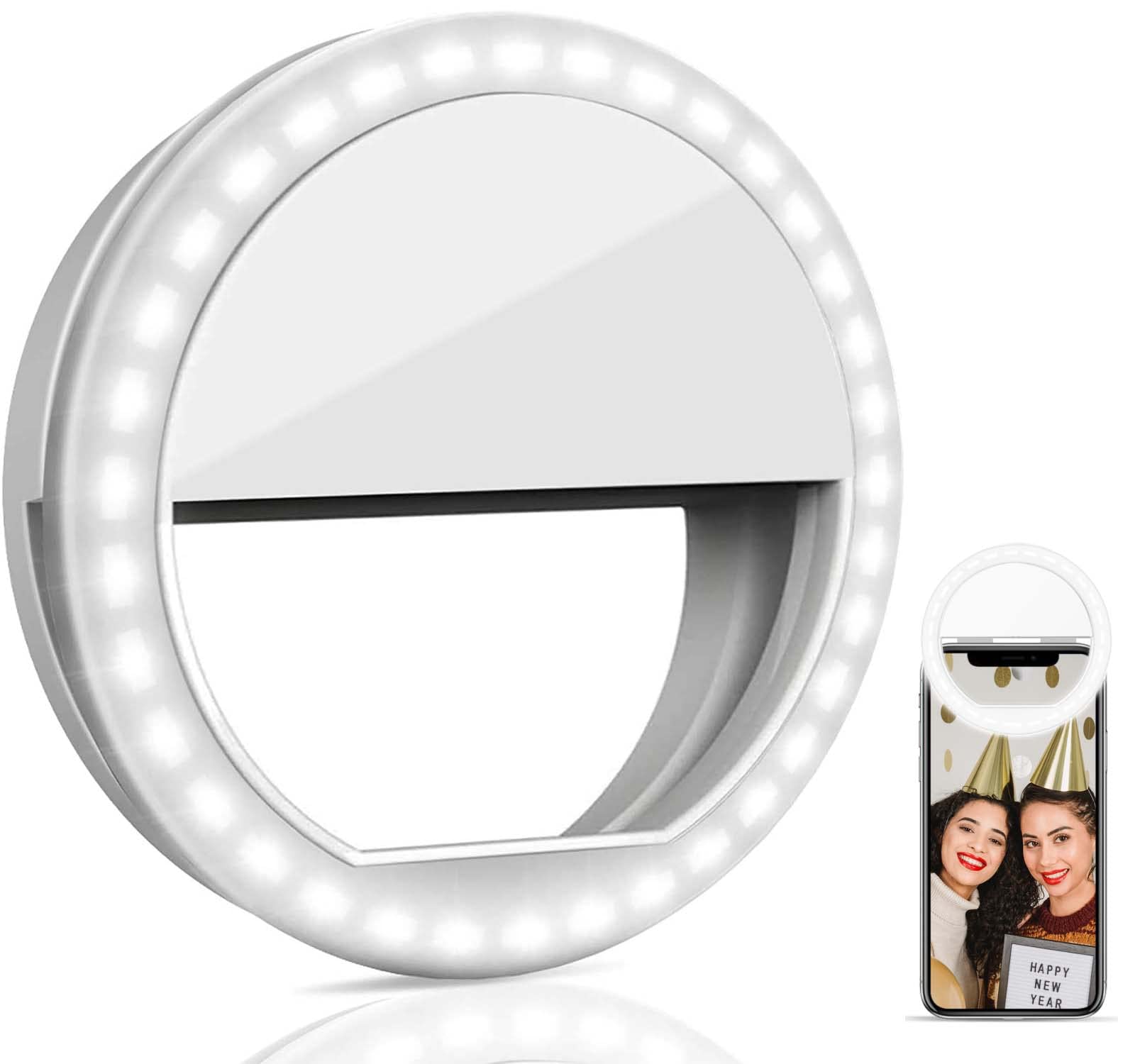 Clip on Selfie Ring Light, Portable Selfie Light with 36 LED for Smart Phone Photography, Camera Video