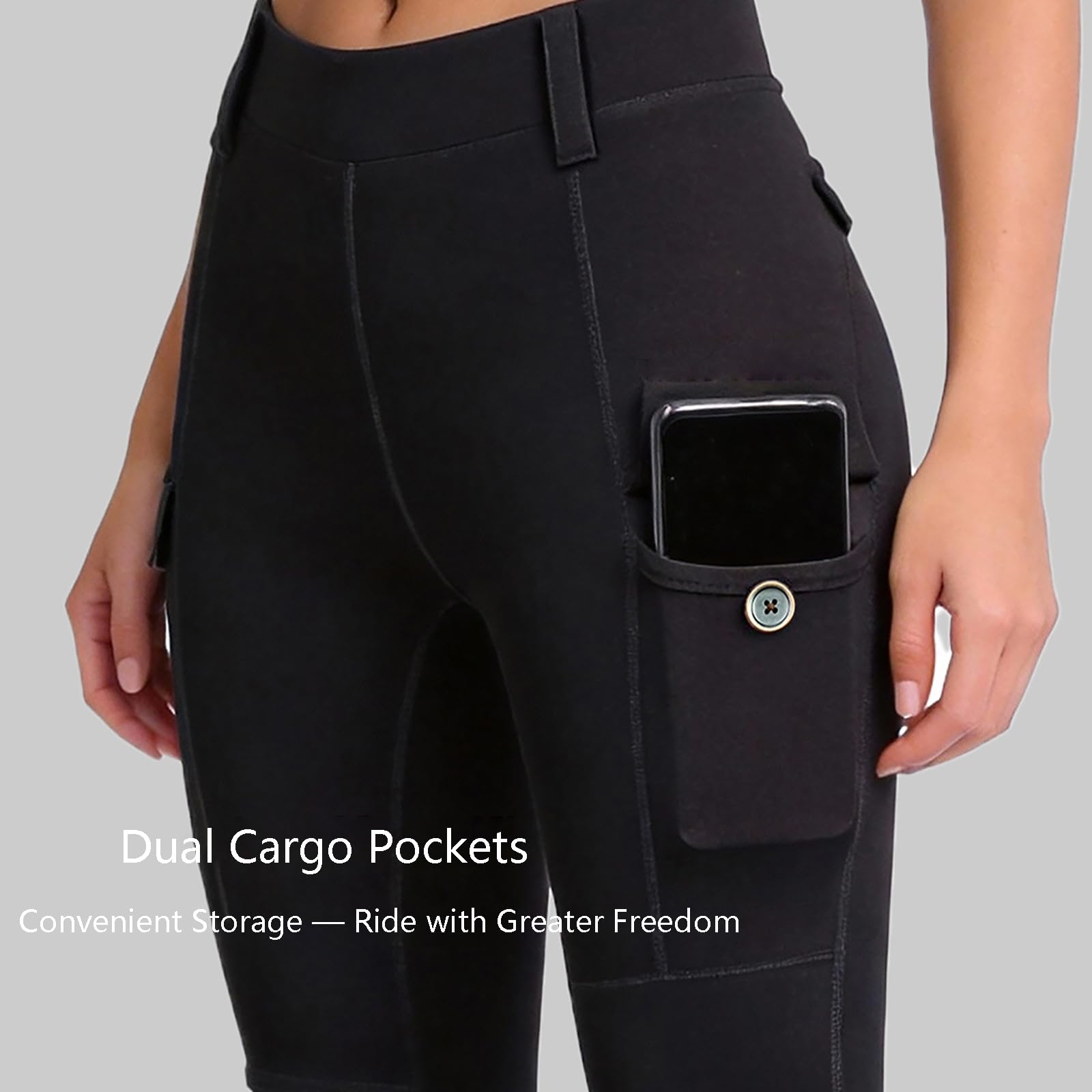 Damskie Legginsy Motocyklowe Slim Fit, Lekkie Spodnie Biker Z Wyjmowaną Ochroną I Kieszeniami Cargo Do Jazdy Miejskiej I Codziennego Użytku