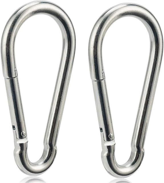 OWAYOTO Carabiner Clip 4 Inch Spring Snap Hook Heavy Duty 2pcs 10x100mm for Hammock Punching Bags Swing Chairs Gym Equipment Camping Hiking
