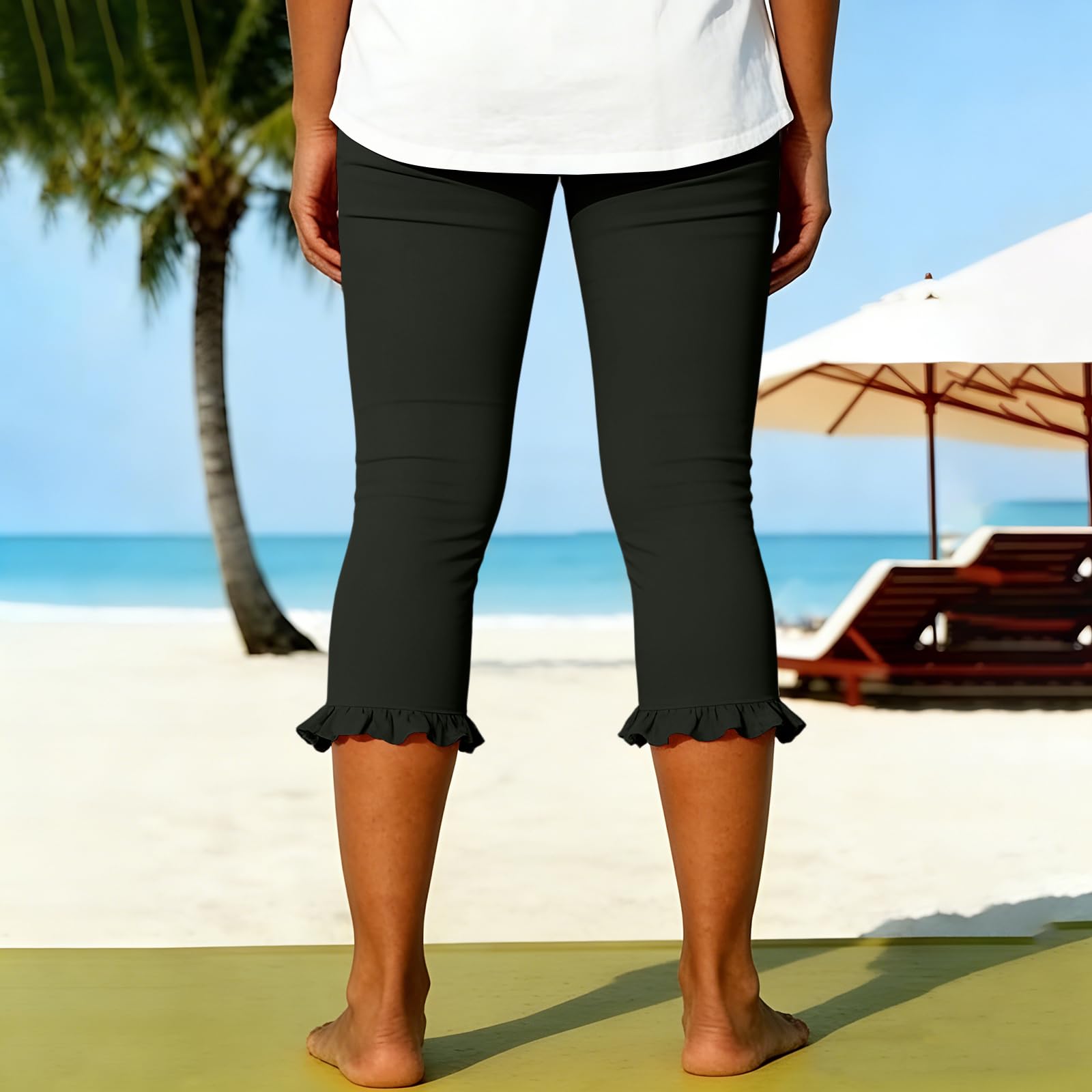 Generisch Damen Leggings High Waist Kompressionsleggings 3D Kompressionsleggings Damen Sportleggins Strassbesatz Perlen Design Yogahose Sommer Alltag Fitnesshose Stilvoll Freizeit Modern Eleganz
