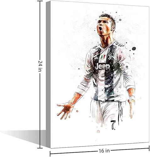 Miniatura 9 de TISHIRON Barcelona FC - Lienzo decorativo para pared, pintura motivacional de Lionel Messi, para sala de estar, dormitorio, decoración estirada y