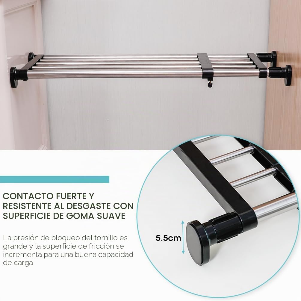 Hershii Estante extensible de metal ajustable para armario, estante de almacenamiento de metal, organizador de gabinete, divisor de bricolaje, negro, 23.6-39.5 pulgadas