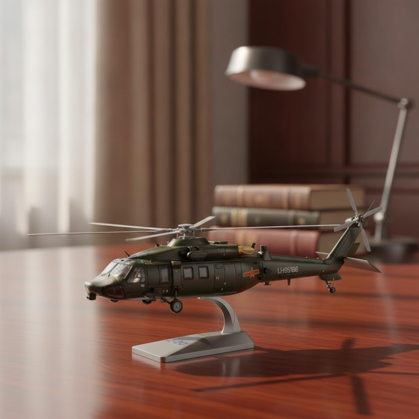 MagiDeal di Elicottero Decorativo Elicottero Militare Stabile in Metallo con Piedistallo per Studio