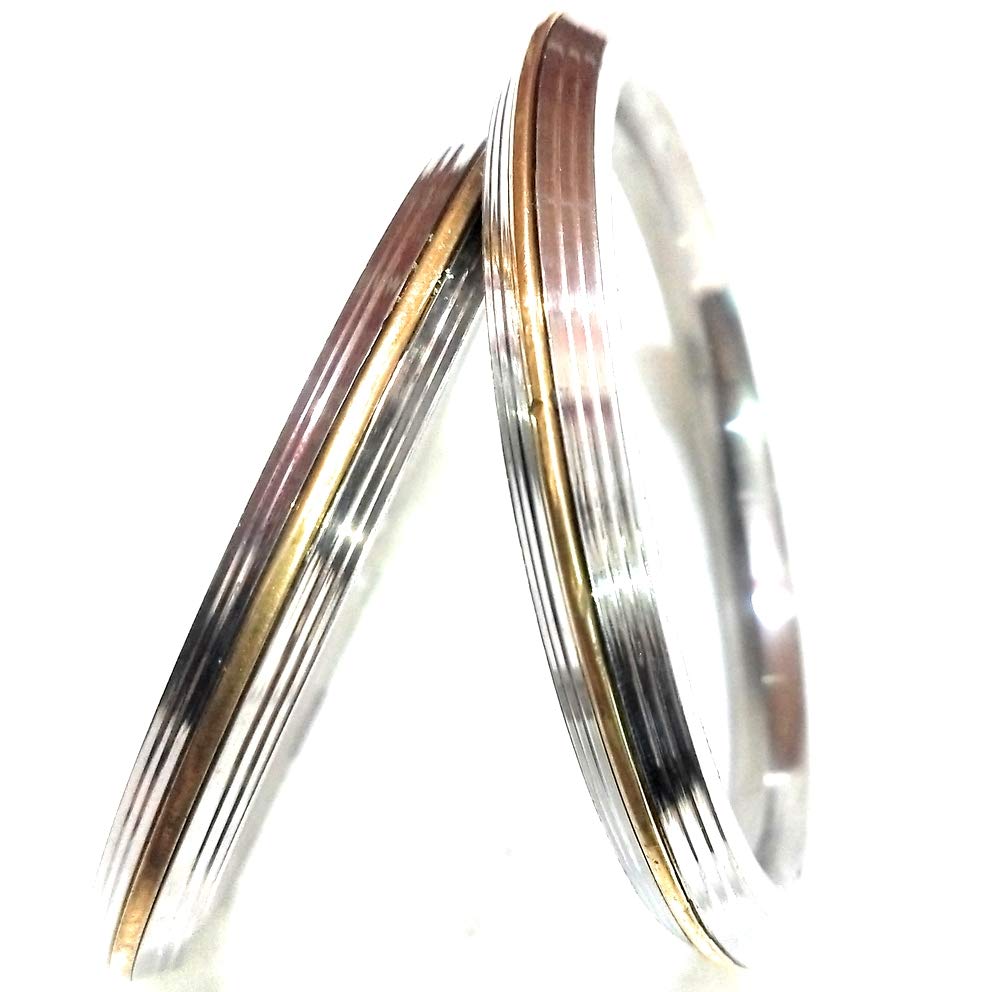 Dravina Trader Mens Strong Brass Silver Gold Plated Alpha Male Punjabi Style Sikh Gents Heavy Kada Bangle Made with 304 Grade Steel (Silver) (6.5) (B08HV95P9N) Amazon Price History, Amazon Price Tracker