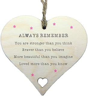 SnowdropHouseGifts Always Remember You Are Braver Than You Believe Motivational Wall Quote Plaque Wooden Love Heart Sign