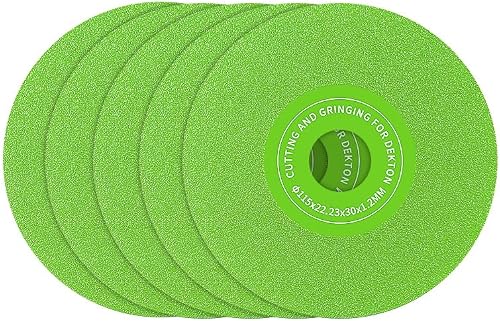LOZLIN Diamond Blades 5PCS 4.5 Inch(115mm) Diamond Cutting Wheels Fits 7/8" Arbor, Flat Angle Grinder Discs for Porcelain Tile Ceramic Marble Quartz Glass Granite Hard Material Cutting Grinding
