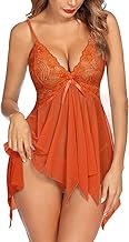 FLUTE Women's Net Above Knee Babydoll Nightwear Lace Bra Panty Lingerie Set Nighty for Special Nights- Free Size
