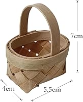 Vista 5 de Mini cesta de regalo tejida a mano de bambú, cajas de dulces, caja de embalaje de chocolate, perfecta para baby showers, cumpleaños, recuerdos