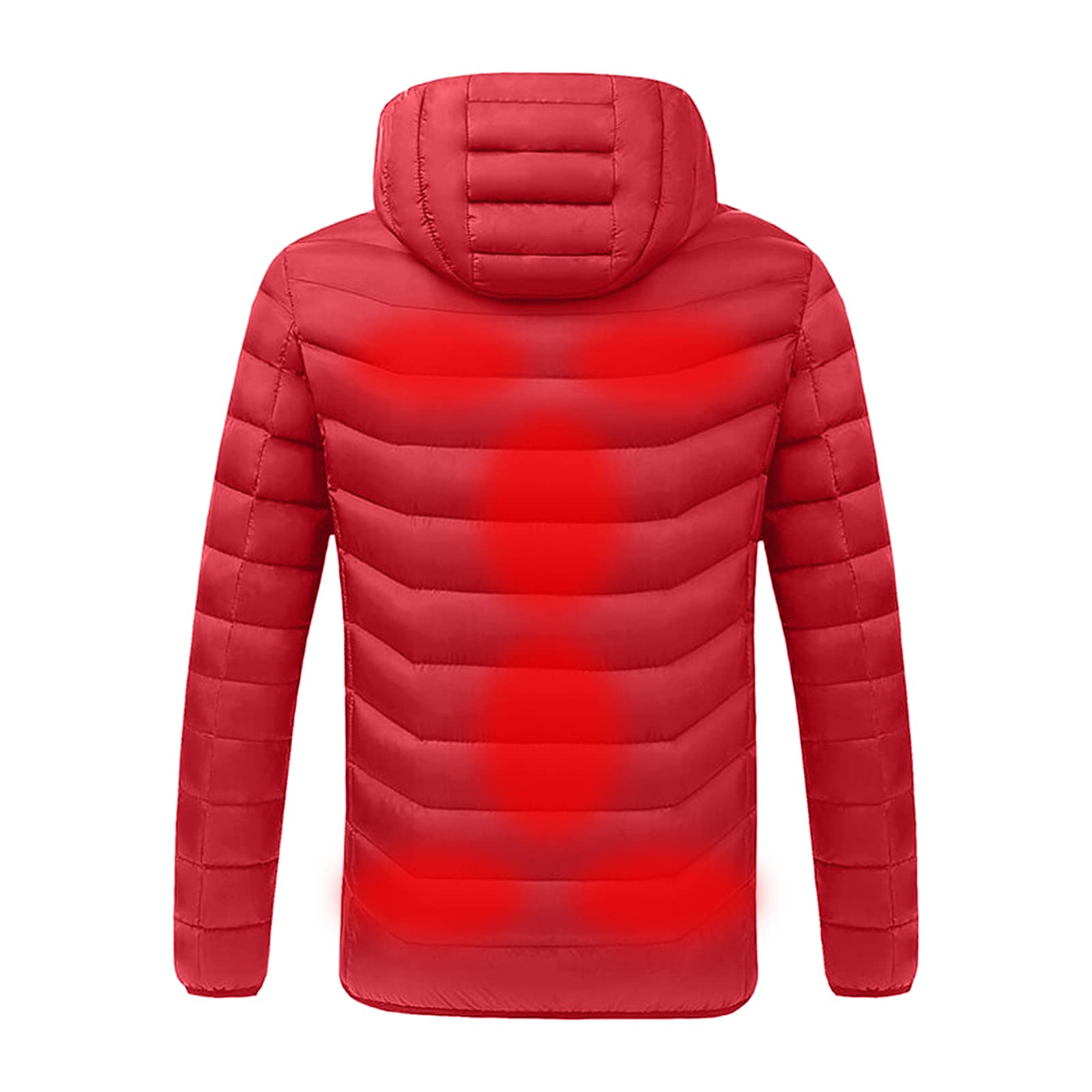 Verwarmde Jas voor Man Vrouw, 19 Verwarmingszone Elektrisch Warm Verwarmd Donsjack, USB Verwarmde Hoodiejas met 3 Verwarmingsniveaus, voor Buitenshuis Werken Skiën Hiking Camping (Color : Blue, Size