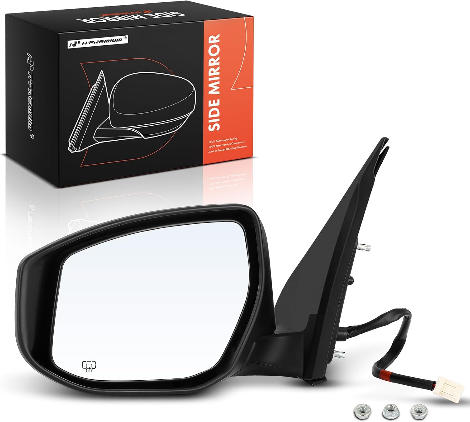 A-Premium Driver Side Power Door Mirror Compatible with Nissan Sentra 2013-2019 - Heated Manual Folding Black Outside Rear View Mirror - Replace# 96302-3SG1A, 963023SG1A