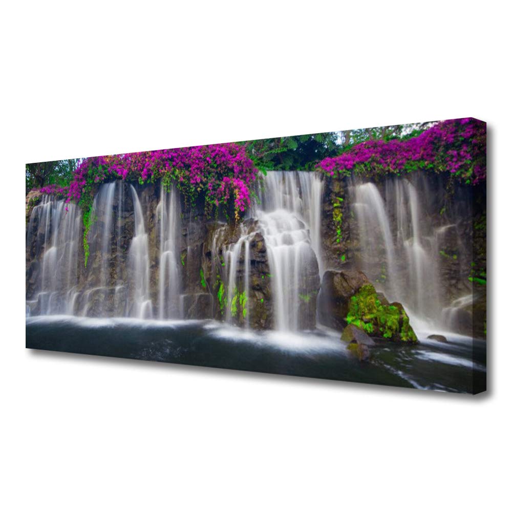 Impression sur toile 125x50cm cascade nature pour habiller un grand mur vide