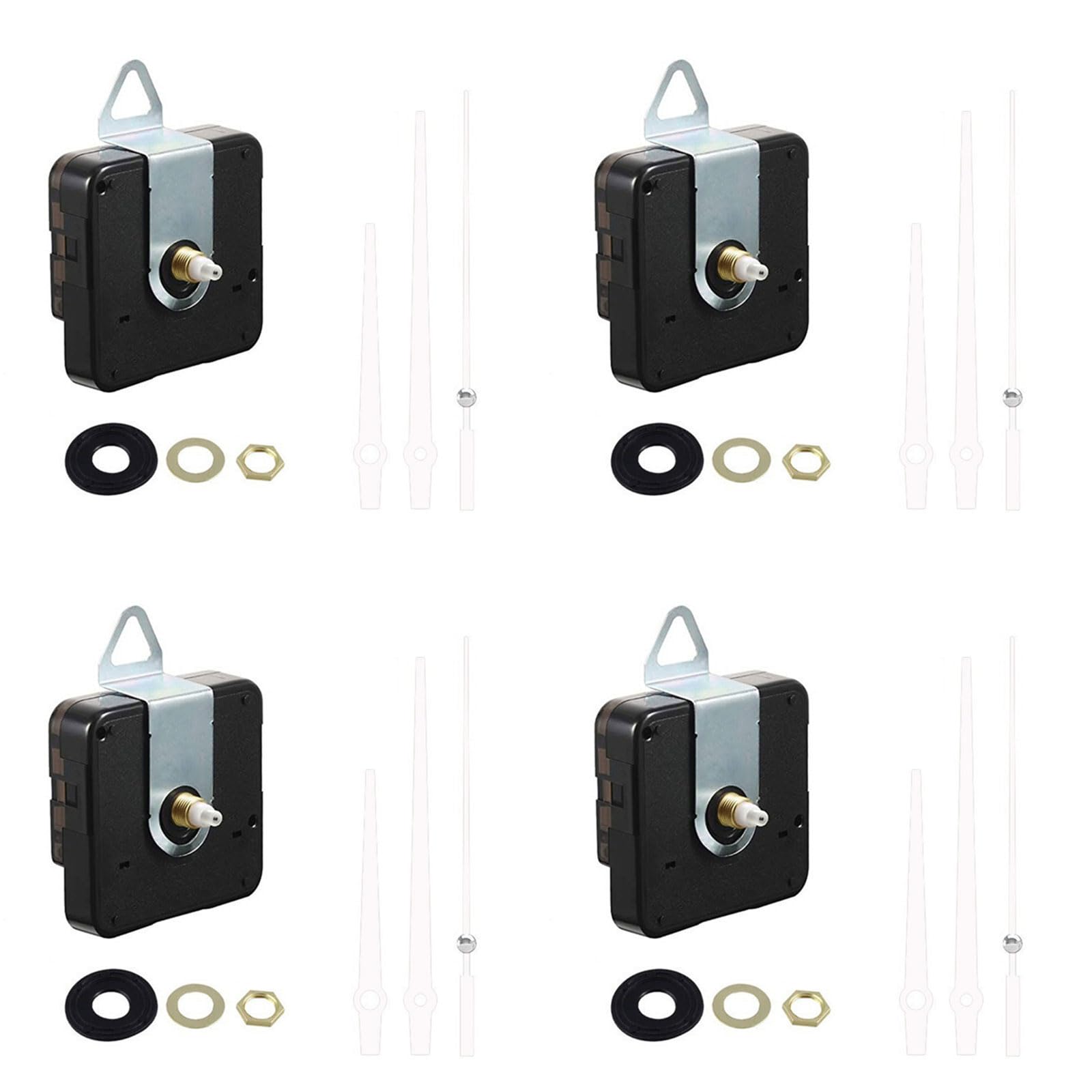 Nucelit 4Sets Quiet Clock Movement Housing High Accuracy Mechanism Noiseless for Wall Desk Clock Replacement Quiet Movement