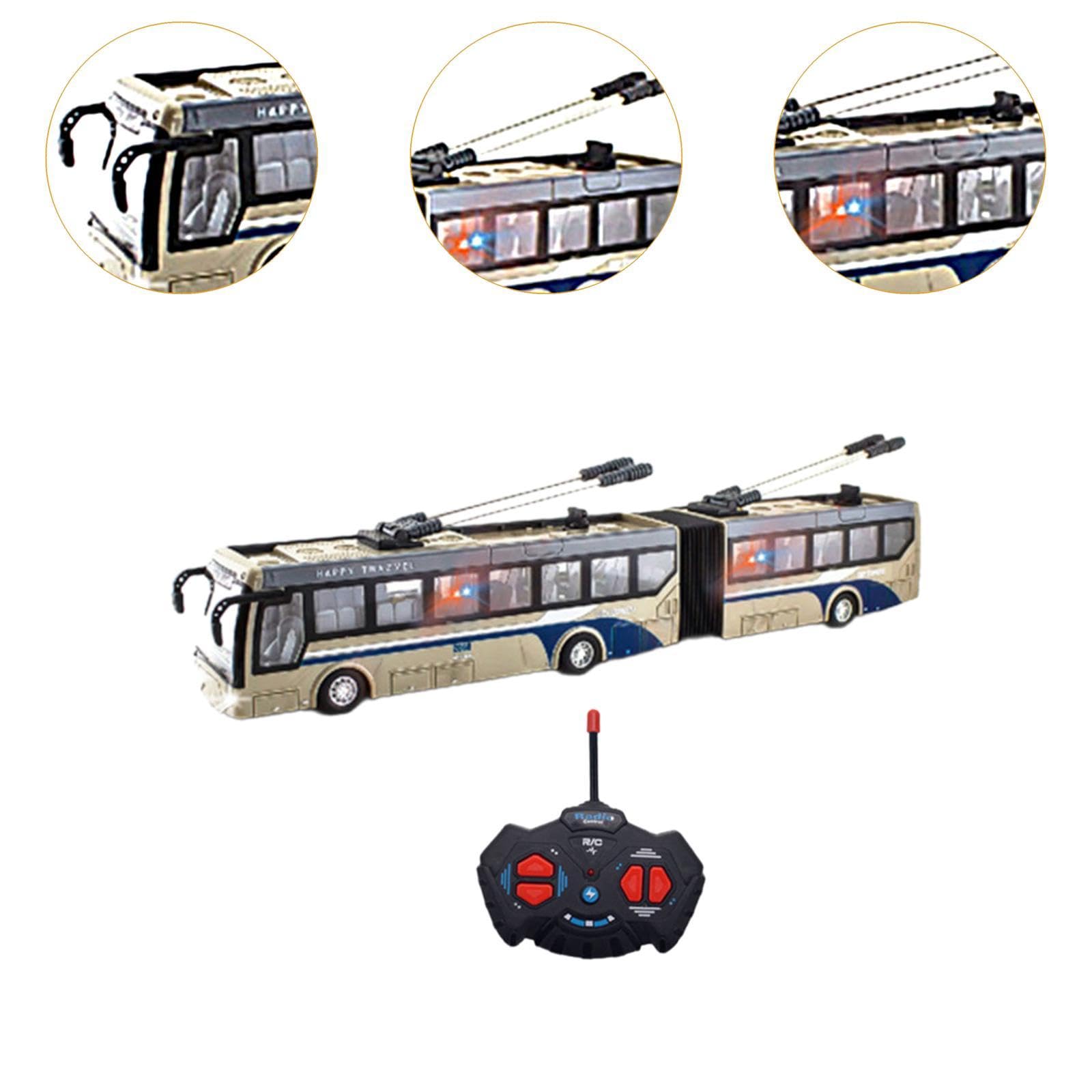 Auto Telecomandata, Autobus Telecomandato in 1:32, Trazione Integrale, Guida a Destra, Regalo di Compleanno per Bambini, Scuolabus RC, Oro Lungo