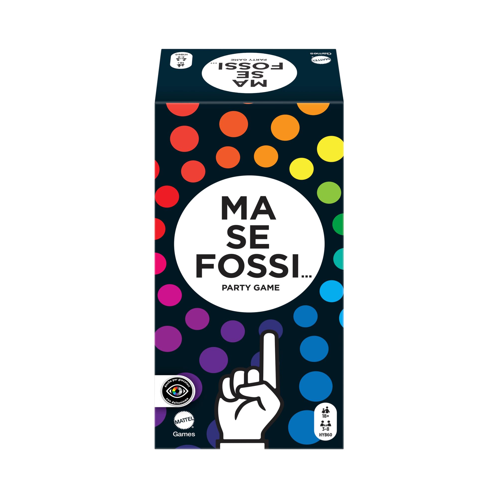 Mattel Games - Ma Se Fossi..., gioco per adulti con domande irriverenti per serate divertenti tra amici. Con carte e ruote segnapunti. Per 3-8 giocatori, versione italiana, HYB60