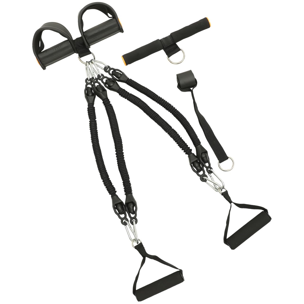 Corda Elastica Attrezzo Fitness Multifunzionale Nero per Esercizi Pedale in Pte e Schiuma per Allenamento Muscolare e Modellamento del Corpo a Casa