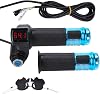 VGEBY Throttle Grip Electric Scooter Battery Voltage with LED Display and Power Key Locker Accelerator Color : Bule
