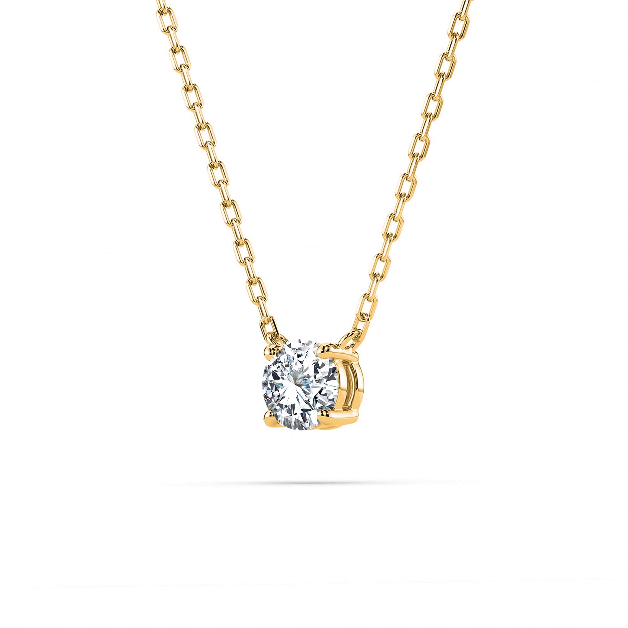 EDELIND Collana Punto Luce Donna con Diamante 0.15 ct in Oro 585 - Catenina con Ciondolo Solitario - Gioiello Classico in Oro 14k