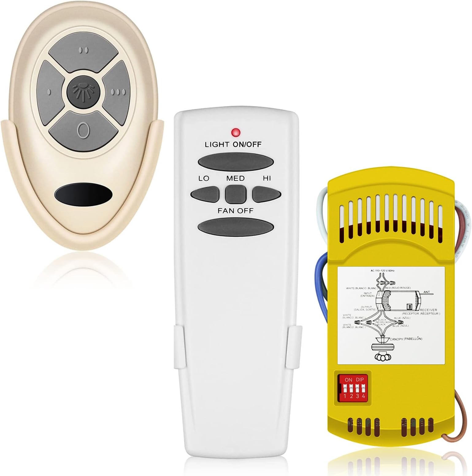 Amazon.com: Ceiling Fan Remote Control & Receiver Complete Kit HD5 ...