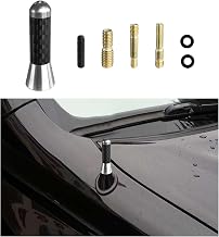 Car Short Antenna, 1.37'' Aluminum Radio Antenna Mast Replacement, Carbon Fiber Auto AM/FM Radio Reception Antenna with Screws, Vehicle Roof Mini Aerial Antenna for Car SUV (Silver)