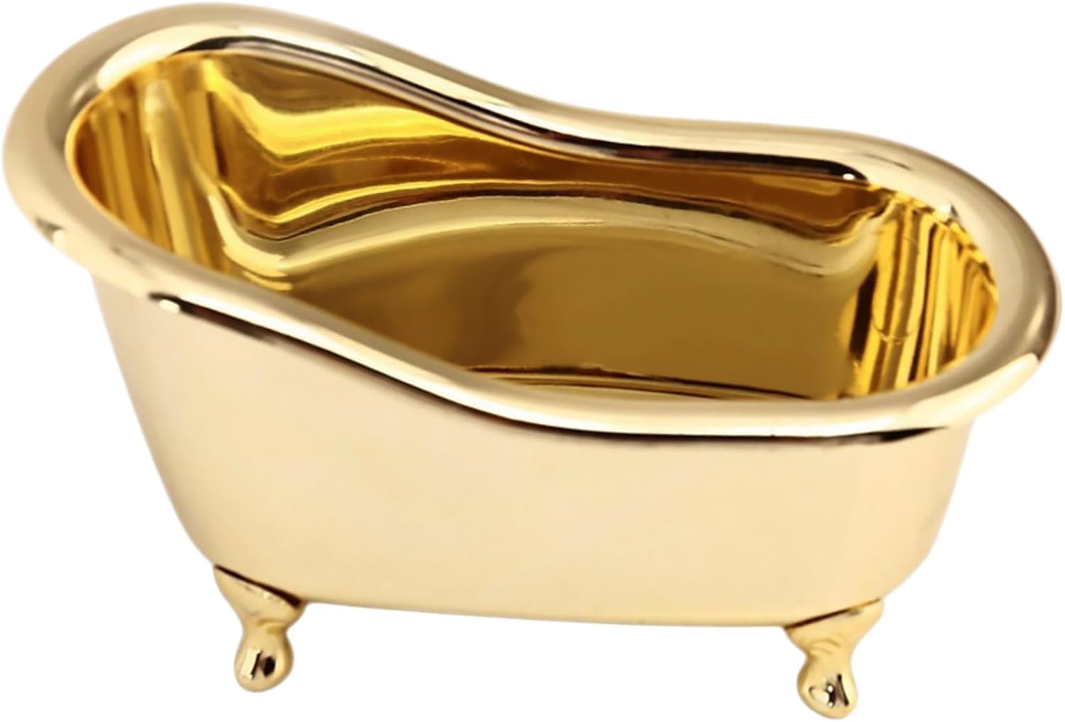 PartyKindom Bathtub Shaped Makeup Organizer and Jewelry Storage Holder with Compartments, Mini Desktop Cosmetic and Pen Holder for Home, Office, and Bathroom Use