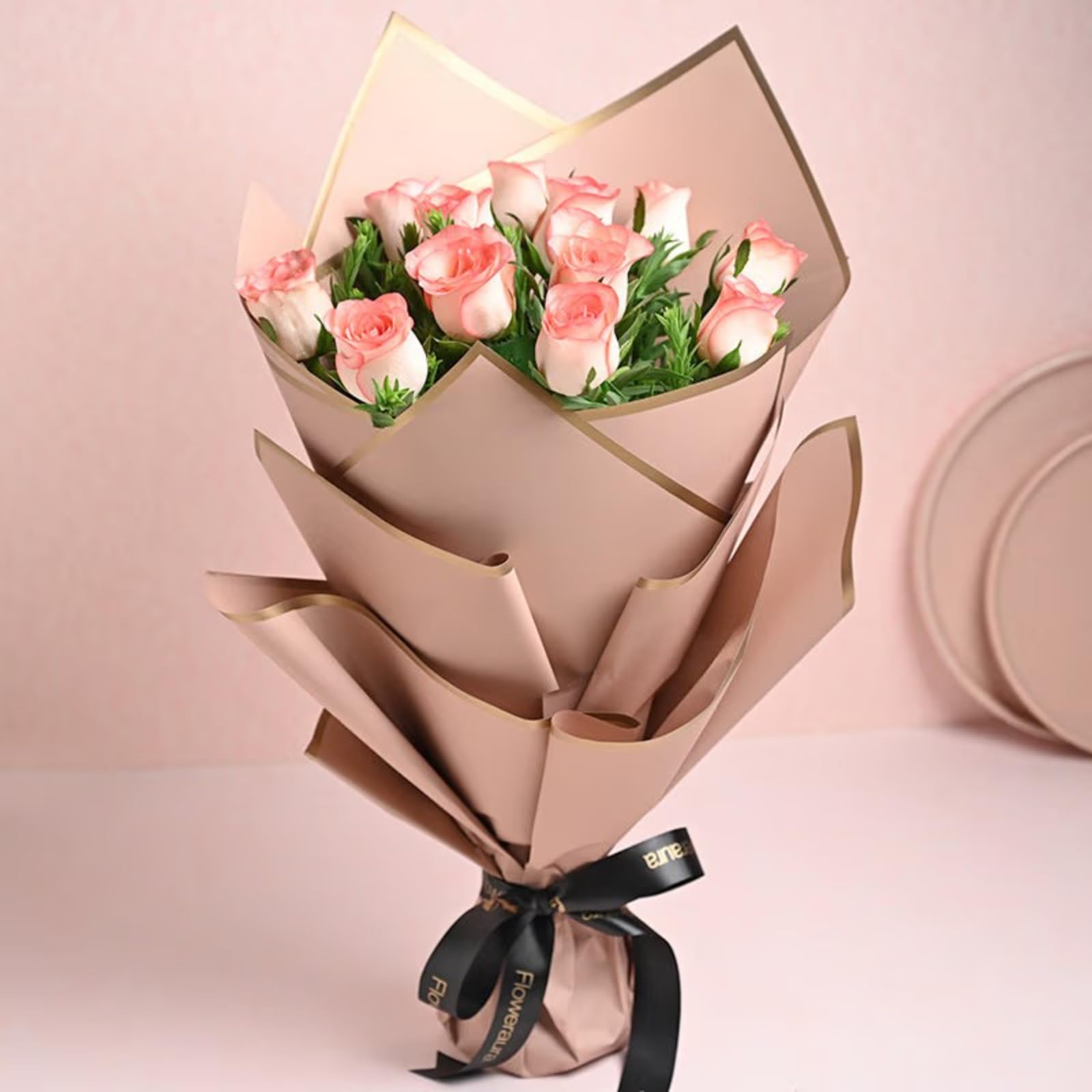 FlowerAura Fresh Live Flower Bouquet of 12 Pink Roses Flowers For Birthday Gift, Anniversary Gift, Wedding Gift, Congratulations Gift & Gift For Special Occasions (Same Day Delivery)-image-26
