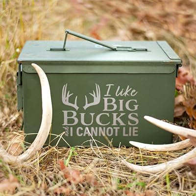Ammo Can Man | Laser Engraved I Like Big Bucks and I Cannot Lie | Grade 1 Military Surplus Ammo Cans | 30 Cal, 50 Cal or Fat 50 with Locking Kit Option (50 Cal - Grade 1 - 