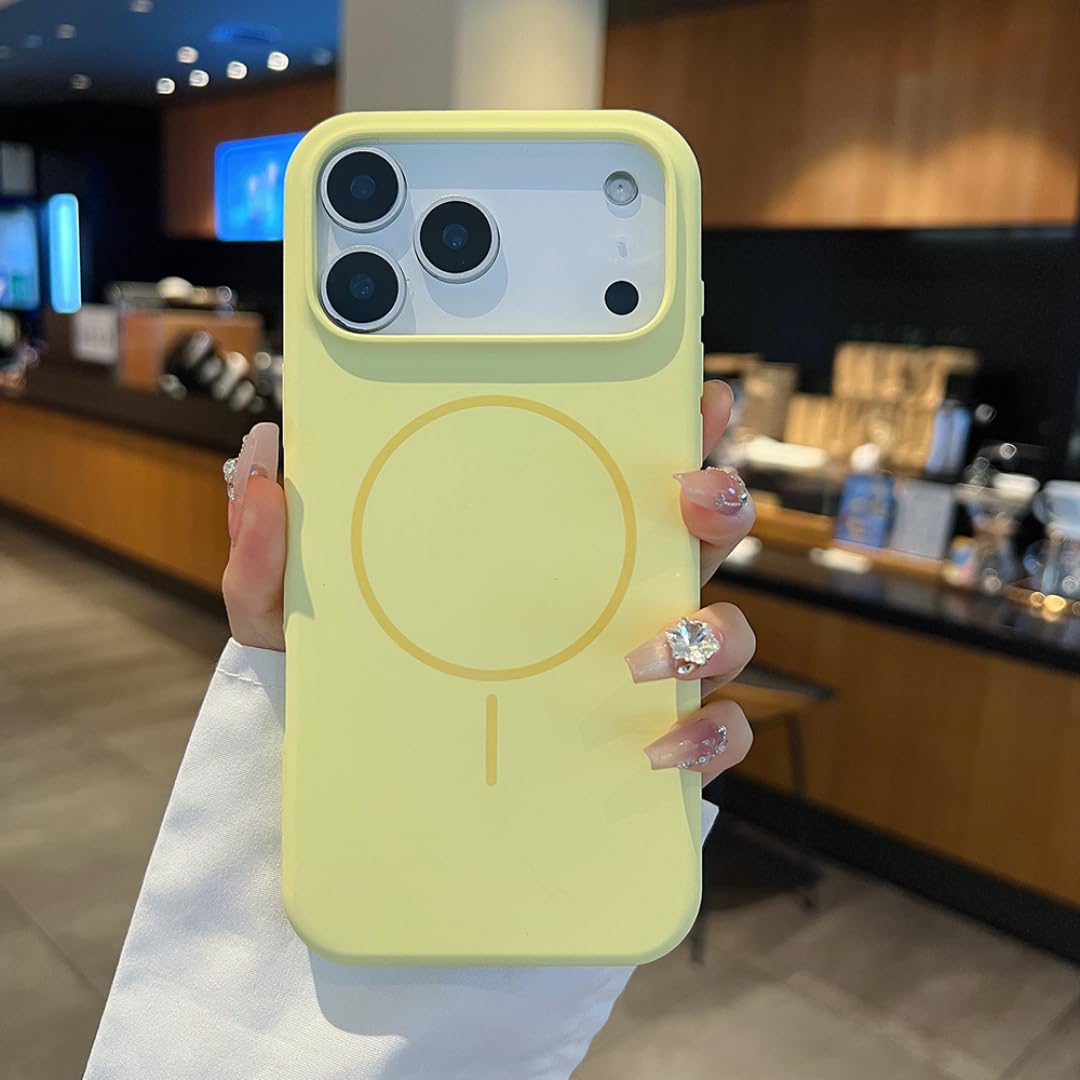 Coque silicone iPhone 11 jaune lait protection magnétique haute performance