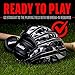 Franklin Sports Teeball Glove - Left and Right Handed Youth Fielding Glove - Synthetic Leather Baseball Glove - Ready to Play Glove (RTP) - 9.5 Inch Left Hand Throw - Black Digi with Ball,Black/White