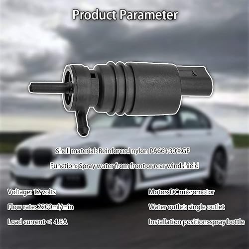 Miniatura 6 de Bomba de limpiaparabrisas delantero, bomba de limpiaparabrisas con ojal, compatible con Audi B-M-W Mercedes-Benz Chevy Chrysler Reemplazar OEM