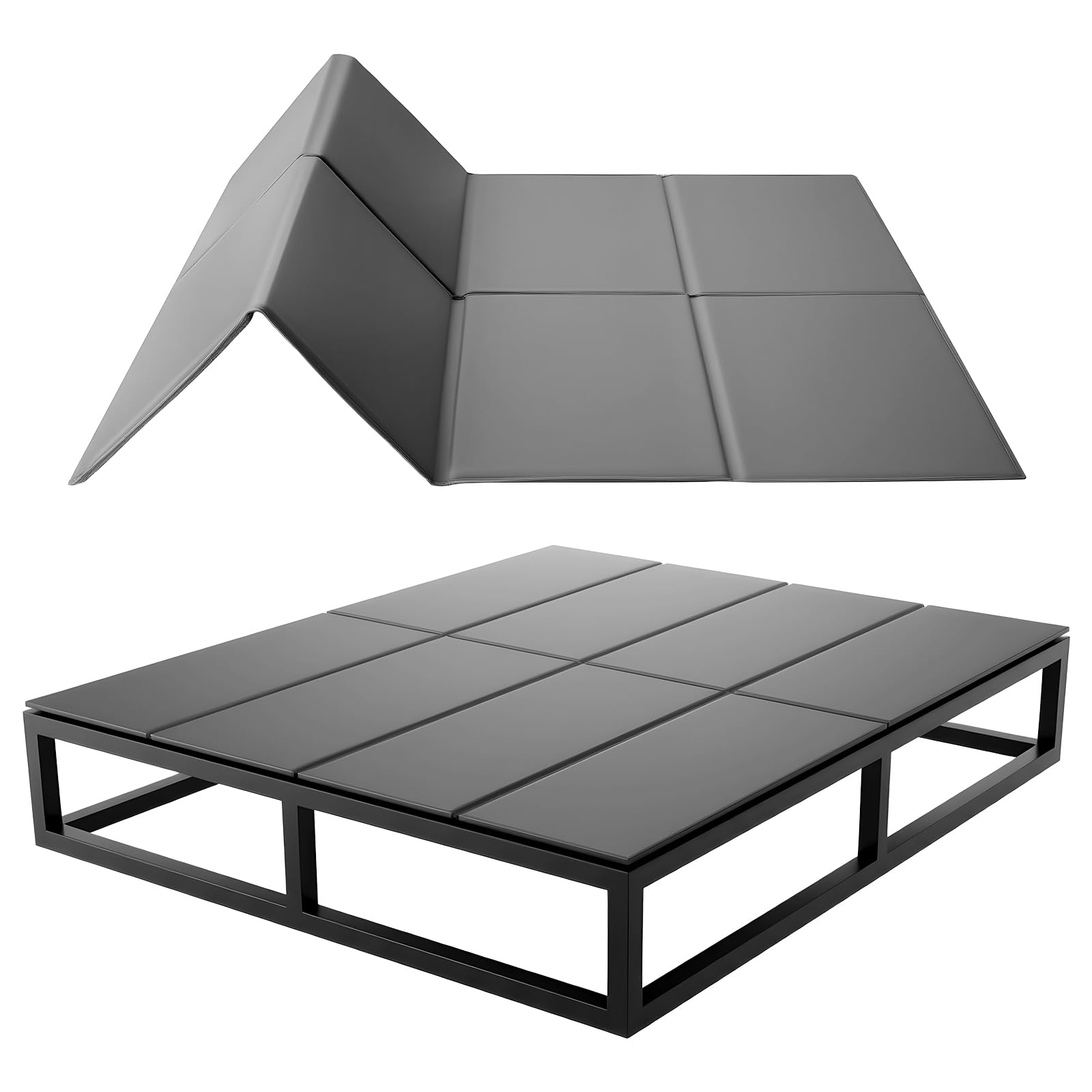 vevor bunkie board, queen size 80.3 x 60.2 in, foldable bed board under mattress with hook-and-loop straps, pp core with 600d oxford fabric, anti-sag for metal frames, bunk beds, and sleeper sofas