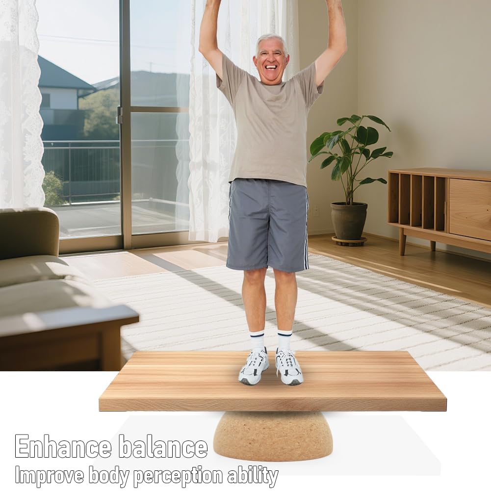CEWROM Tabla de equilibrio de corcho, semiesfera de equilibrio antideslizante, entrenador de equilibrio para adultos y niños, para el equilibrio, yoga, pilates, rehabilitación y fitness