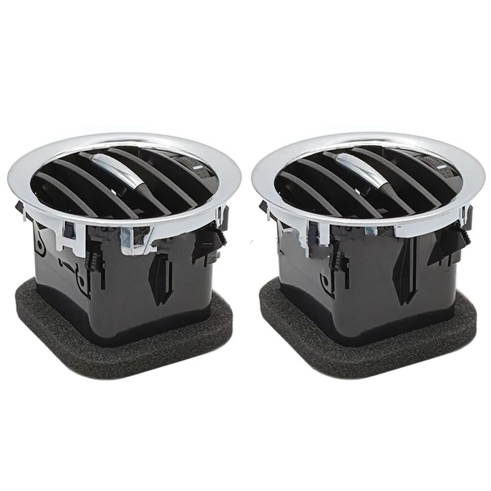Xfyesl 2Pcs Full Chrome Fit For Opel Corsa D Adam 2201099 13417363 13365420 Car Interior Dashboard Air Air Conditioner Outlet Car Dashboard Air Vent(2Pcs Full Chrome)