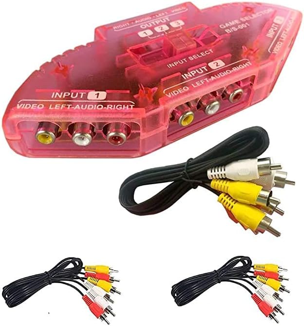 Generic 3 Way Audio Video Av Rca Composite Switch Switcher Splitter+Cable For Xbox Dvd