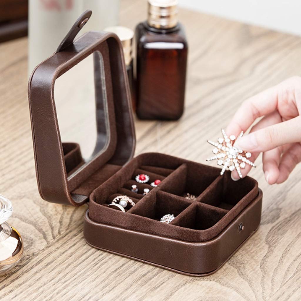 Joyero para Mujer, Organizador de Joyas de Viaje para Collar, Pendientes, Anillos, Estuche de Soporte de joyería de PU