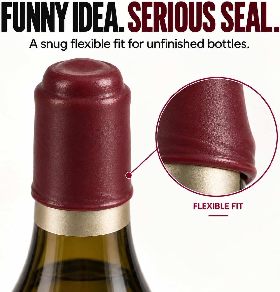 Condom Style Wine Bottle Stoppers (6 Pack) • Air-Tight Rubber Seal for Fresh Wine • Funny Wine Gifts & Novelty Gag Gift • Great For Bachelorette Parties, Birthdays & Christmas image 4