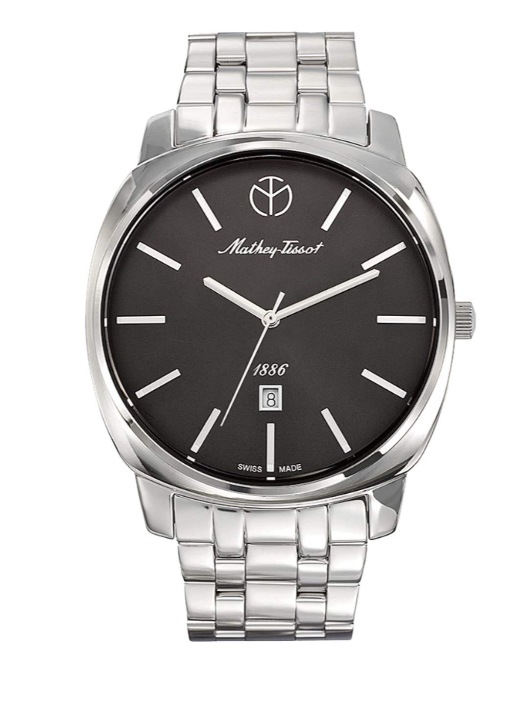 Mathey-Tissot Leather Analog Black Dial Mens Watch-H6940Man, Band Color-Silver (B07KPV6BWR) Amazon Price History, Amazon Price Tracker