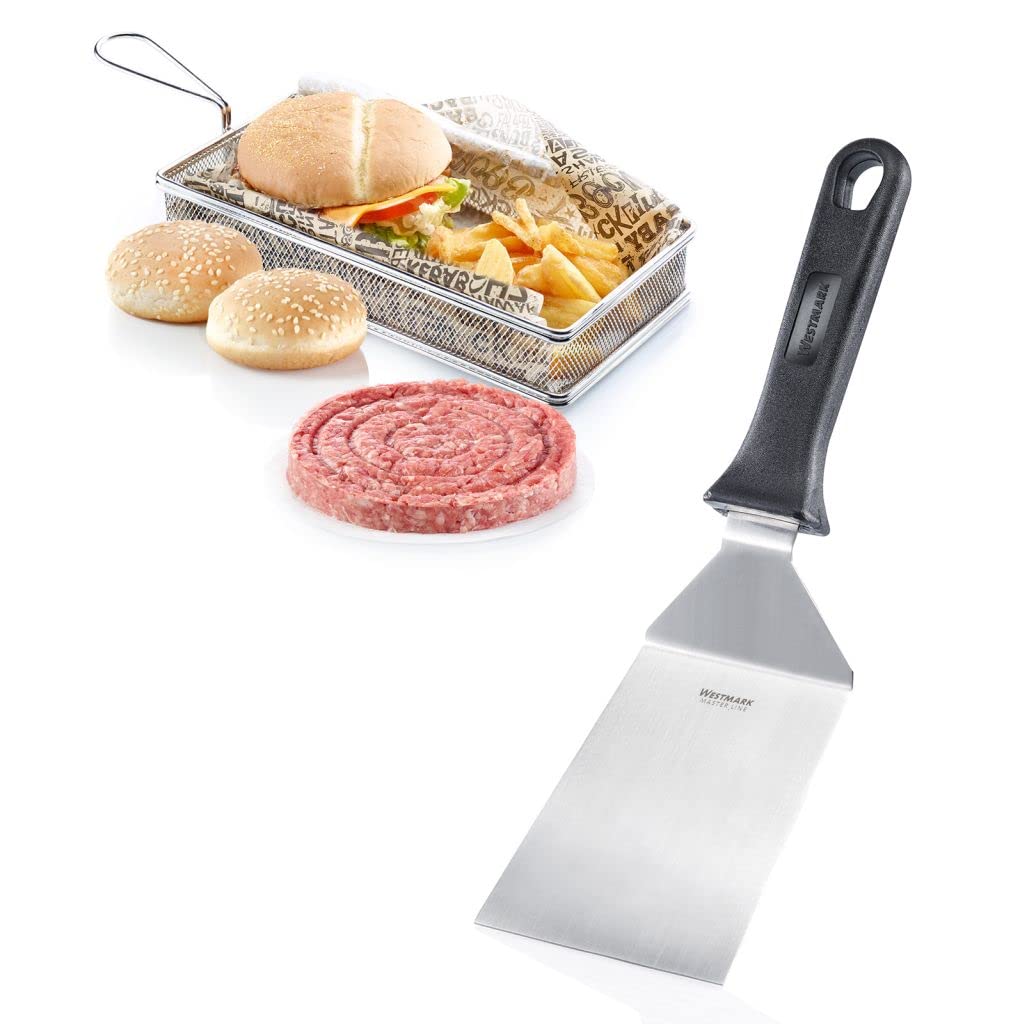 Westmark Master Line 13442270 Spatule professionnelle coudée rigide et fermée Dimensions de la lame 9 x 11,5 cm Longueur 29 cm Acier inoxydable/plastique Noir/argenté Westmark Master Line 13442270 Spatule professionnelle coudée rigide et fermée Dimensions de la lame 9 x 11,5 cm Longueur 29 cm Acier inoxydable/plastique Noir/argenté