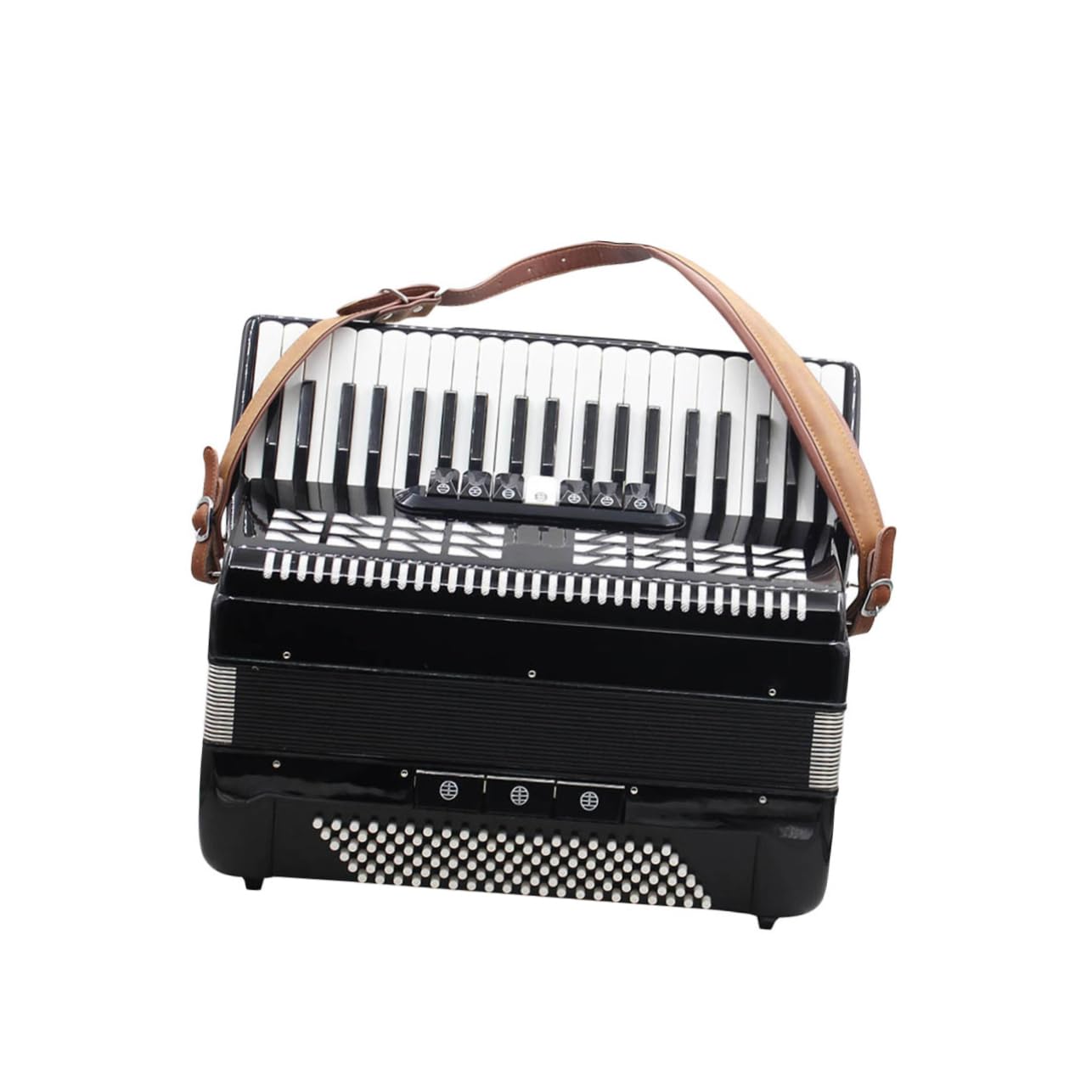 Cuir Synthétique Paire Accordéon, Bretelles Réglables Café