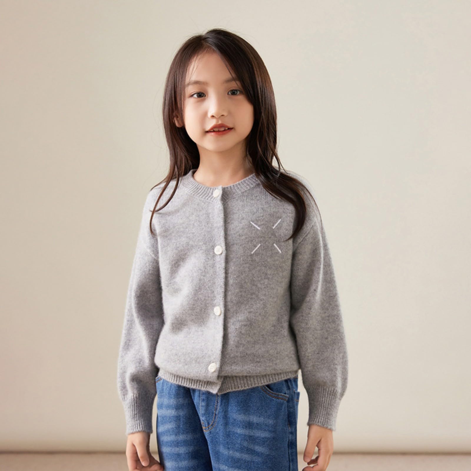 Strickjacke Jungen Langarm Rundhals Knopfleiste Pullover Kinder Elegant Lässig Feinstrick Cardigan Mädchen Leicht Weich Bequem Streetwear Knit Sweater Boys