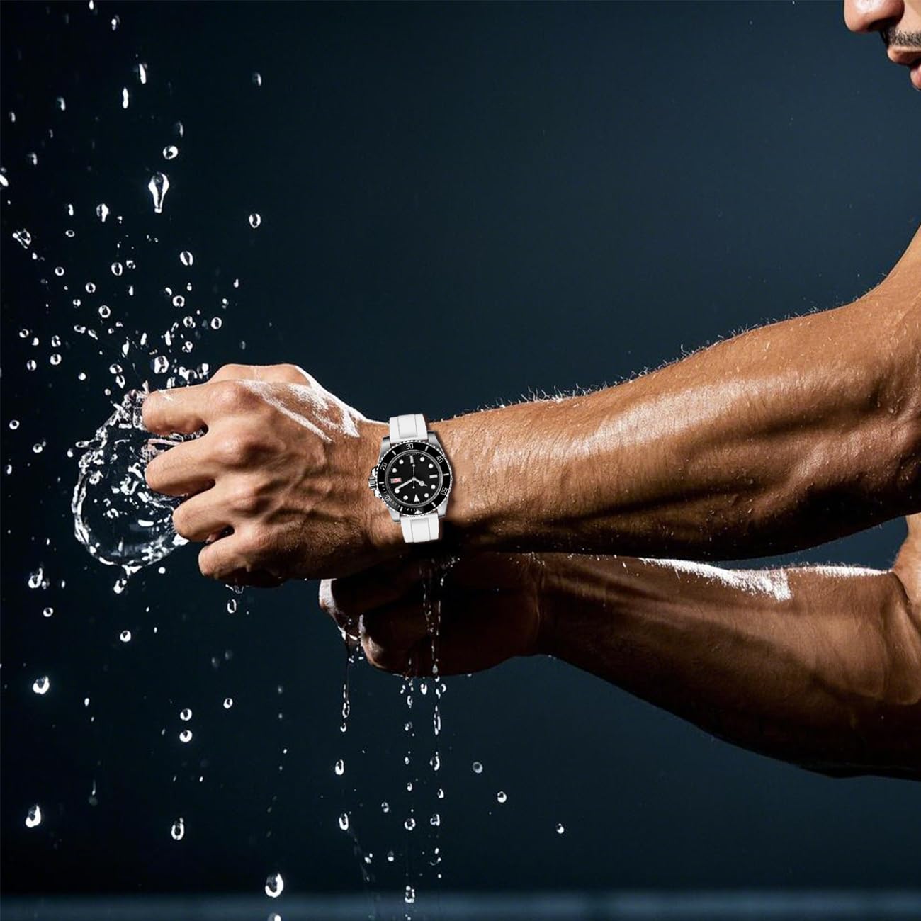 Kai Tian Bracelet de montre en silicone TPU de 20 mm pour homme et femme - Caoutchouc fluoré avec boucle déployante classique