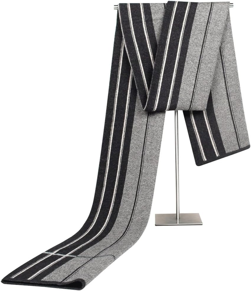 Autumn and winter knitted blended men's scarves with striped imitation cashmere necklaces