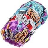 4 Pieces Kids African Pattern Print Fabric Ankara Bonnets Extra Large Satin Lined Bonnets Night Sleep Turban Chemo Cap