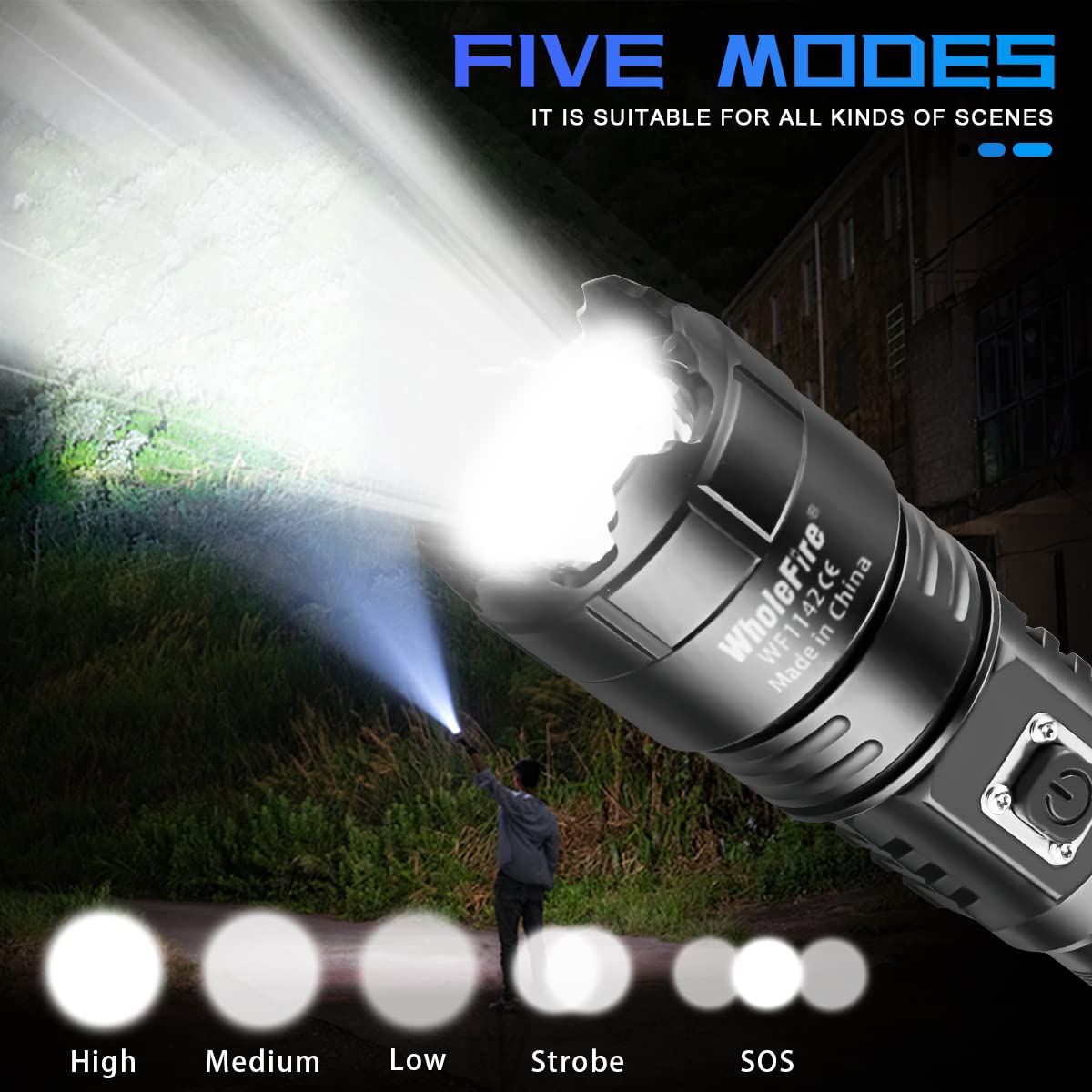 WholeFire LED Taschenlape Wiederaufladbare USB 2 St Produktbild-Vorschau 3
