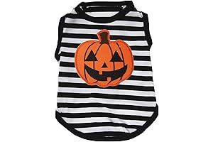 Petitebella Striped Pumpkin Puppy Dog Shirt Medium for Small Dogs