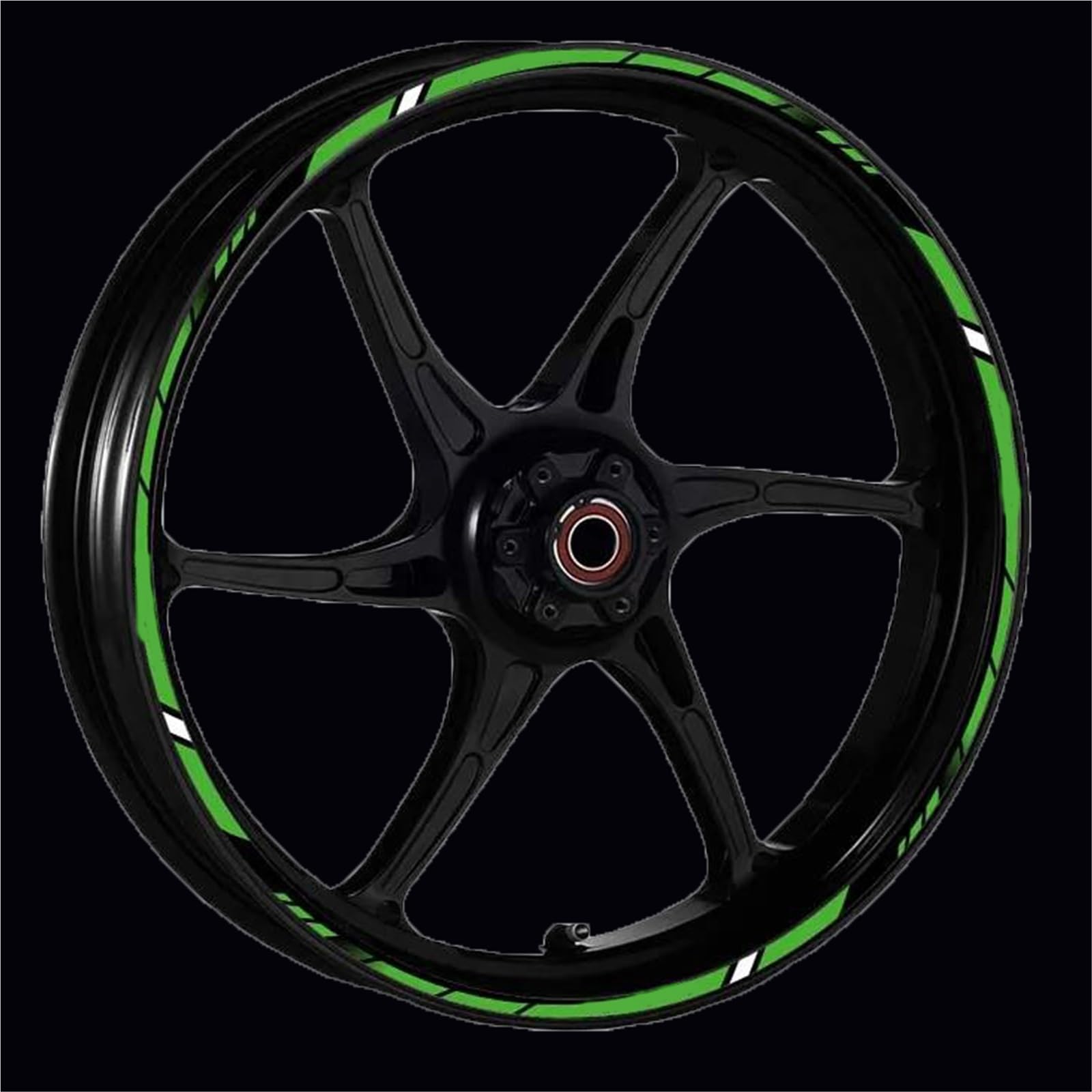 Decorative Stickers for Kawasaki Z750 Z800 Z650 H2r Z900 Z1000 for Ninja 300 W800 Z400 Zx6r for Versys Motorcycle Wheel Sticker Rim Decal Tape Accessori(Green)