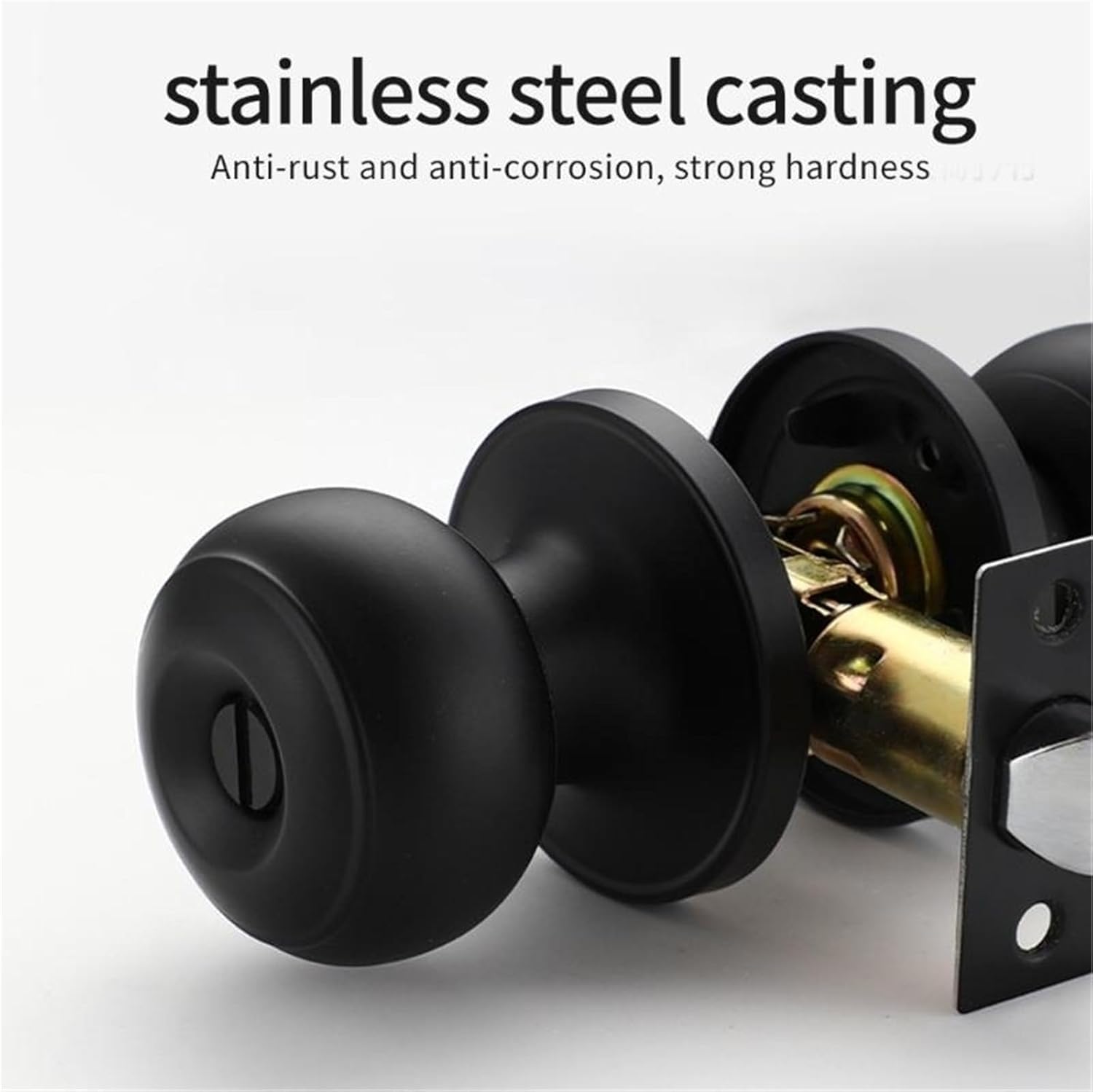Compatible for Round Knob Door Lock, Stainless Steel Bathroom Privacy Lock with Easy Installation for Interior Doors(Channel Lock)