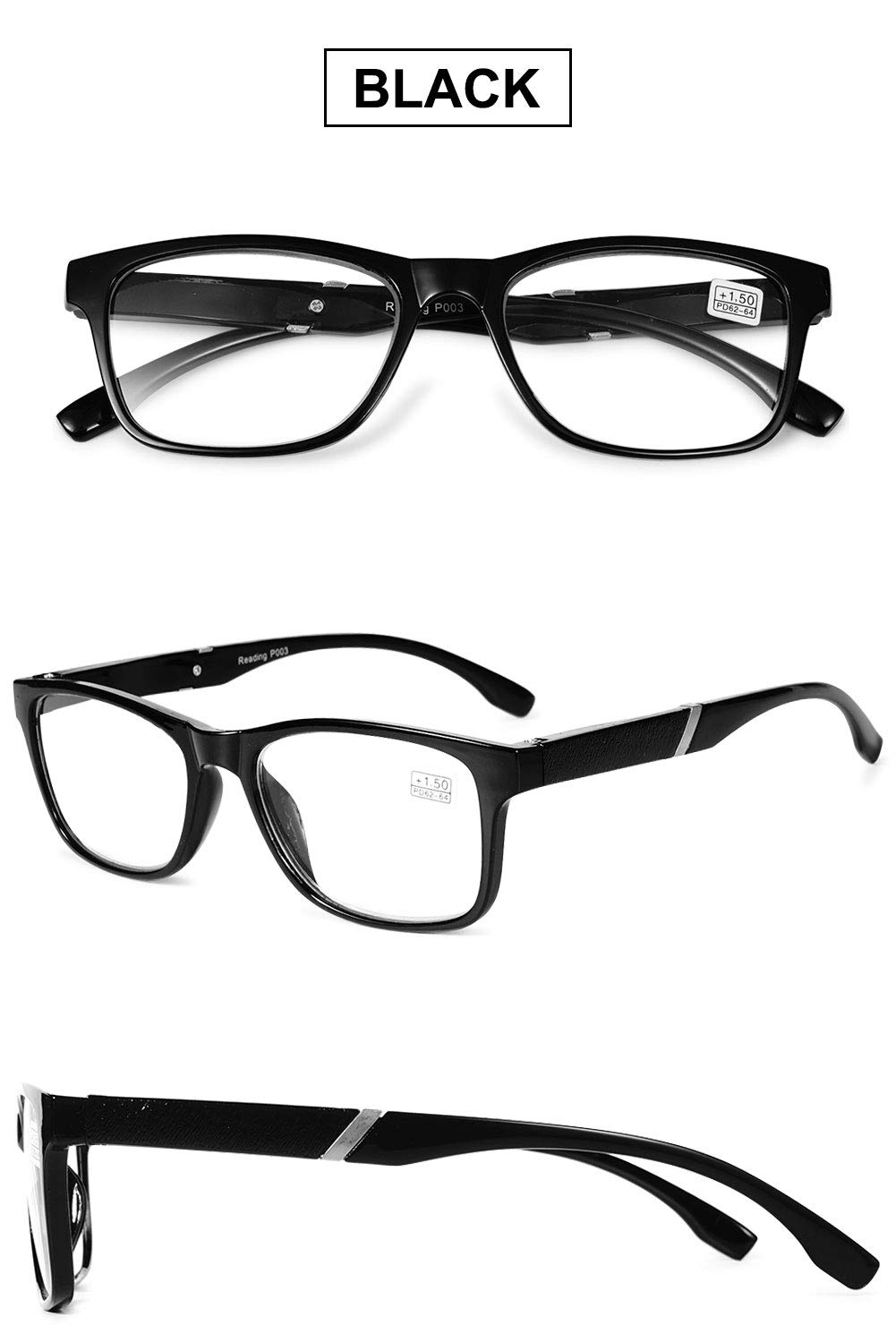 VEVESMUNDO Gafas de Lectura Mujer Hombre Flores Vintage Moda Presbicia Leer Graduadas Vista Lejos 1.0 1.5 2.0 2.5 3.0 3.5 4.0 Negro Azul Gris Blanco Naranja Morado (3.0, 6 Gafas)